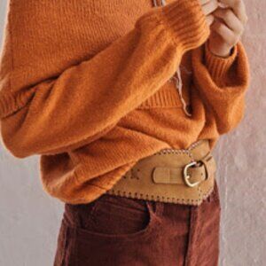 Anthropologie Suede Corset Belt